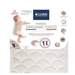 Chambre et rangement-Literie-Matelas Bébé 60x120x11cm Organic Coco - Sans Traitement - Ferme - Tissu Coton Bio - Fabriqué En France - Garantie 5 Ans