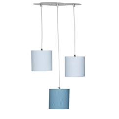 Linge de maison et décoration-Suspension Lumineuse Trio Plafonnier en coton Bleu
