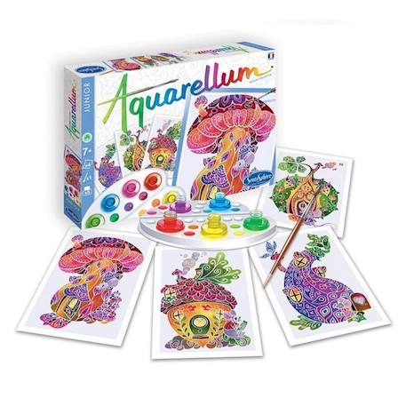 Coffret Aquarellum Junior - SENTOSPHERE - Maisons Lilliputiennes - Tableaux d'aquarelle pour enfants BLANC 1 - vertbaudet enfant 
