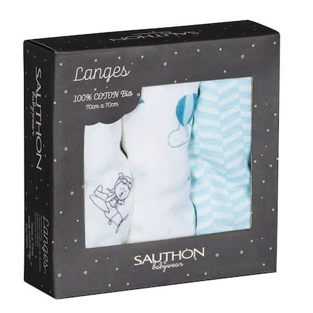 Langes bébé en coton bio blanc BLANC 2 - vertbaudet enfant 