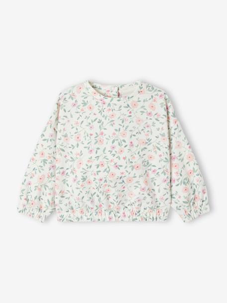 Sweat en molleton bébé fleuri  - vertbaudet enfant