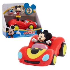 Jouet-Jeux d'imagination-Mickey, Véhicule avec 1 figurine 7,5 cm et 1 accessoire, Modèle Course, Jouet pour enfants dès 3 ans, MCC062