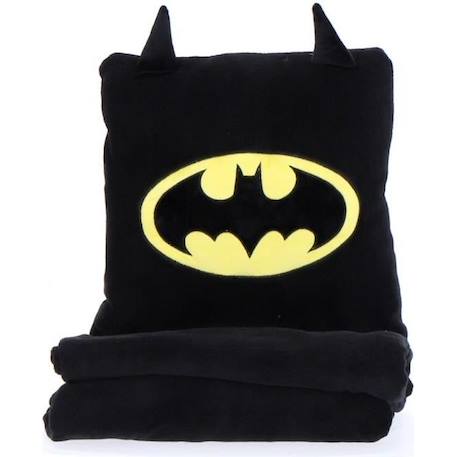 BATMAN - Coussin Plaid 2 en 1 Batman Ado 140x100 cm - 100% Polyester - Noir NOIR 1 - vertbaudet enfant 