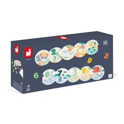 Jouet-Jeux éducatifs-Puzzle Enfant 10 Pièces Carton et 10 Chiffres En Bois 'Mes Premiers Chiffres' - JANOD - Animaux - Dès 2 Ans