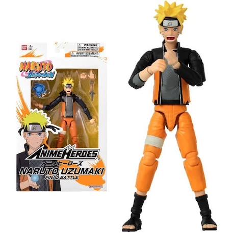 Figurine Anime Heroes - Bandai - Naruto Shippuden - Naruto Uzumaki (Final Battle) - 17 cm ORANGE 1 - vertbaudet enfant 