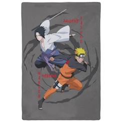 -NARUTO SHIPPUDEN - Plaid Naruto et Sasuke 110x130 cm - 100% Polyester - Gris