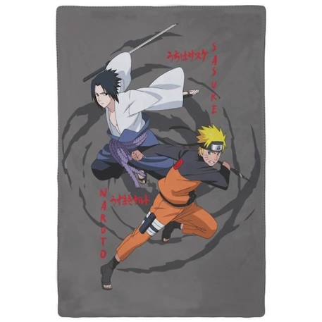 NARUTO SHIPPUDEN - Plaid Naruto et Sasuke 110x130 cm - 100% Polyester - Gris GRIS 1 - vertbaudet enfant 