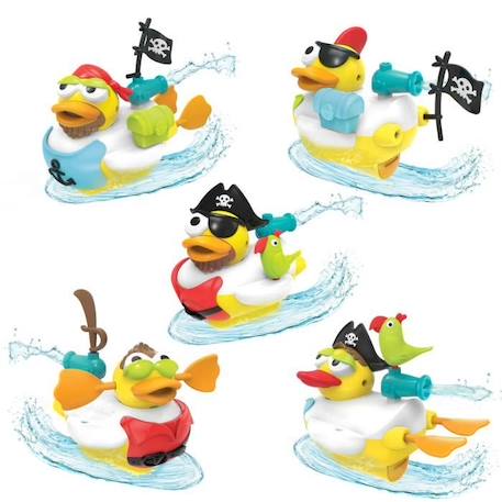 Jouet de bain - Yookidoo - Jet Duck - Caneton pirate - 15 accessoires pirates BLEU 1 - vertbaudet enfant 