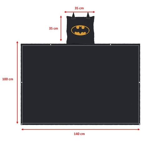 BATMAN - Coussin Plaid 2 en 1 Batman Ado 140x100 cm - 100% Polyester - Noir NOIR 2 - vertbaudet enfant 
