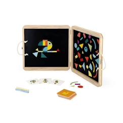 Jouet-Jeux éducatifs-Puzzles-JANOD - Puzzle Magnétique Animaux - Mallette Bois - 80 magnets - Dès 3 ans