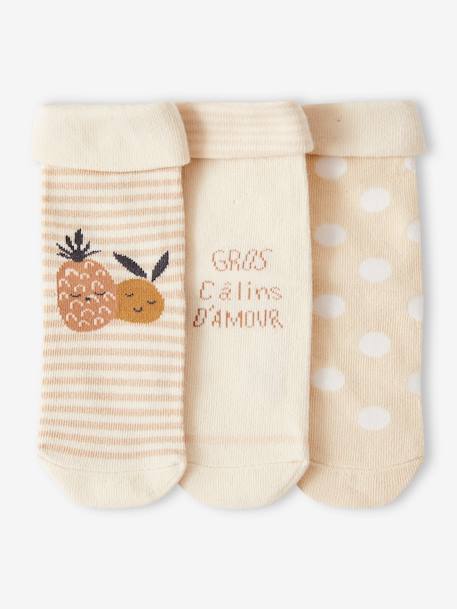 Bébé-Chaussettes, Collants-Lot de 3 paires de chaussettes "ananas" bébé