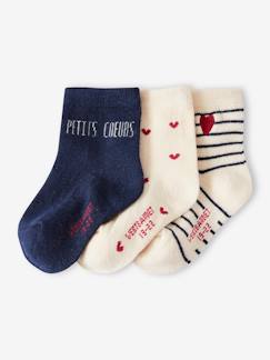 -Lot de 3 paires de chaussettes coeurs bébé fille
