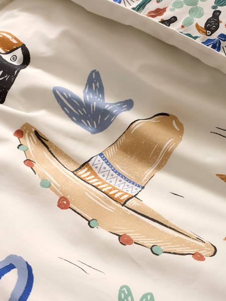Pack housse de couette + taie d'oreiller MEXICO STORY, avec coton recyclé multicolore 9 - vertbaudet enfant 