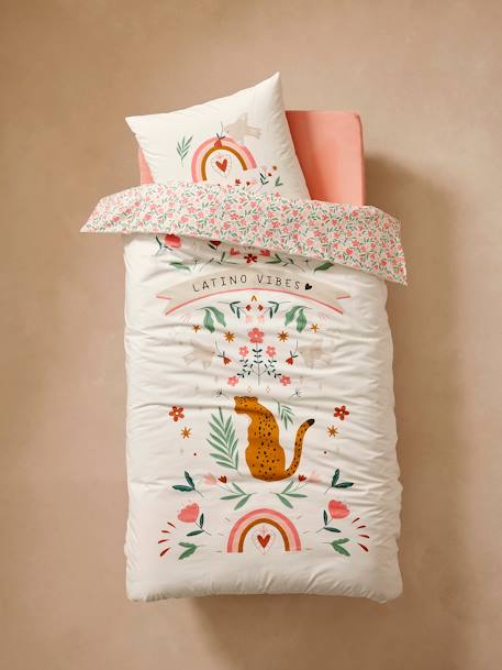 Parure housse de couette enfant et taie d'oreiller LATINO VIBES, avec coton recyclé multicolore 5 - vertbaudet enfant 