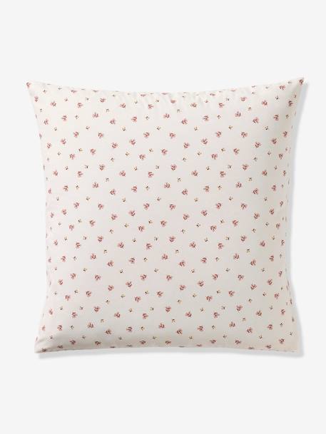 Parure housse de couette et taie d'oreiller réversible FLEURS RAYURES, avec coton recyclé rose imprimé 5 - vertbaudet enfant 