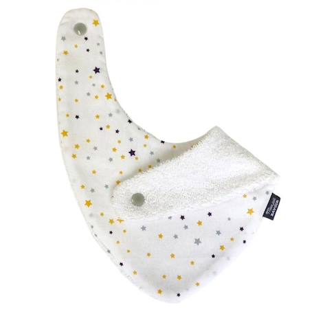 Bavoir bandana blanc étoiles - 100% coton - 3 à 18 mois - Fermeture pression - Lavage à 40° - Idéal pour les poussées dentaires BLANC 2 - vertbaudet enfant 