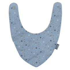 Bavoir bandana bleu gris étoiles - 100% coton - 3 à 18 mois - Absorption maximale - Fermeture pression - Lavage à 40°  - vertbaudet enfant