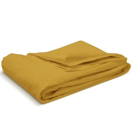 BLEU CALIN Drap housse uni percale de coton 90x190cm - 1 personne - bonnet 28cm - Moutarde JAUNE 4 - vertbaudet enfant 