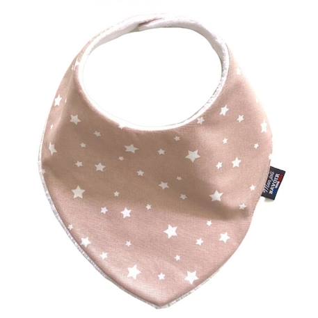 Bavoir bandana rose pâle étoiles - 100% coton - 3 à 18 mois - Absorption maximale - Fermeture pression - Lavage à 40° ROSE 2 - vertbaudet enfant 
