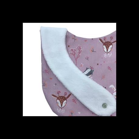 Bavoir nourrisson en coton rose animaux - 0 à 12 mois, doublé éponge, fermeture pression, lavable à 40° ROSE 4 - vertbaudet enfant 