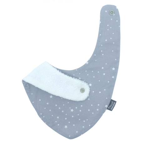 Bavoir bandana gris étoiles - 100% coton - 3 à 18 mois - Absorption maximale - Fermeture pression - Lavage à 40° GRIS 2 - vertbaudet enfant 