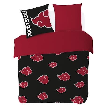 Naruto - Housse De Couette Naruto Akatsuki 200x200 cm + 2 Taies D'Oreiller 63x63 cm - Noir NOIR 2 - vertbaudet enfant 