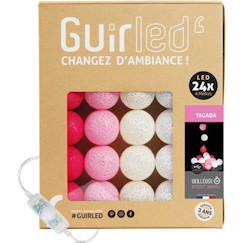 Linge de maison et décoration-Décoration-Guirlande-Guirlande lumineuse boules coton LED USB - Veilleuse bébé 2h - 3 intensités - 24 boules 2,4m - Tagada