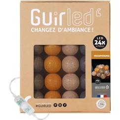 Linge de maison et décoration-Guirlande lumineuse boules coton LED USB - Veilleuse bébé 2h -  3 intensités - 24 boules 2,4m - Mesopotamia