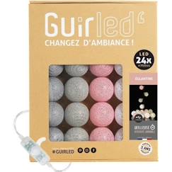 Linge de maison et décoration-Guirlande lumineuse boules coton LED USB - Veilleuse bébé 2h -  3 intensités - 24 boules 2,4m - Églantine
