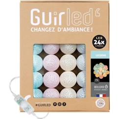 Linge de maison et décoration-Décoration-Guirlande-Guirlande lumineuse boules coton LED USB - Veilleuse bébé 2h -  3 intensités - 24 boules 2,4m - Licorne