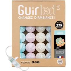 Linge de maison et décoration-Guirlande lumineuse boules coton LED USB - Veilleuse bébé 2h -  3 intensités - 32 boules 3,2m - Licorne