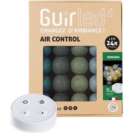 Guirlande lumineuse boules coton LED USB - Télécommandée -Veilleuse bébé 2h -  4 intensités - 24 boules 2,4m - Romonia MARRON 1 - vertbaudet enfant 