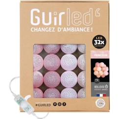 Linge de maison et décoration-Guirlande lumineuse boules coton LED USB - Veilleuse bébé 2h -  3 intensités - 32 boules 3,2m - Princesse