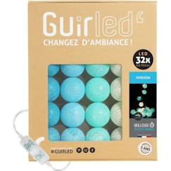Linge de maison et décoration-Guirlande lumineuse boules coton LED USB - Veilleuse bébé 2h -  3 intensités - 32 boules 3,2m - Horizon