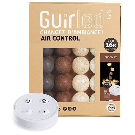 Guirlande lumineuse boules coton LED USB - Télécommandée -Veilleuse bébé 2h -  4 intensités - 16 boules 1,6m - Chocolat MARRON 1 - vertbaudet enfant 