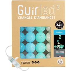 Linge de maison et décoration-Guirlande lumineuse boules coton LED USB - Veilleuse bébé 2h -  3 intensités - 24 boules 2,4m - Horizon