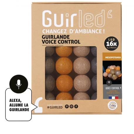 Guirlande lumineuse wifi boules coton LED USB - Commande Vocale - Maison connectée - Amazon Alexa & Google Assistant -  16 boules MARRON 1 - vertbaudet enfant 