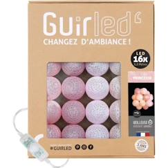 Linge de maison et décoration-Guirlande lumineuse boules coton LED USB - Veilleuse bébé 2h -  3 intensités - 16 boules 1,6m - Princesse