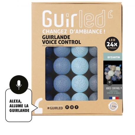 Guirlande lumineuse wifi boules coton LED USB - Commande Vocale - Maison connectée - Amazon Alexa & Google Assistant -  24 boules BLEU 1 - vertbaudet enfant 