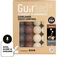 Linge de maison et décoration-Guirlande lumineuse wifi boules coton LED USB - Commande Vocale - Maison connectée - Amazon Alexa & Google Assistant -  24 boules