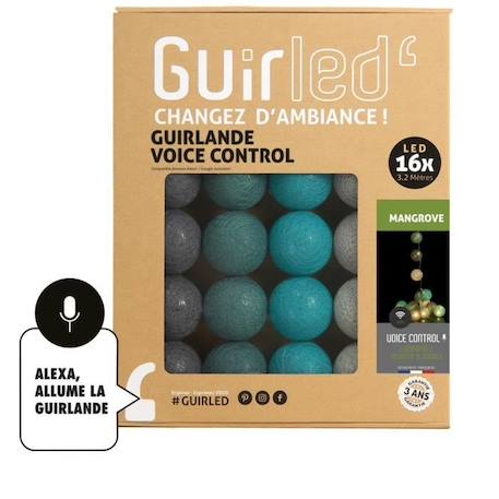Guirlande lumineuse wifi boules coton LED USB - Commande Vocale - Maison connectée - Amazon Alexa & Google Assistant -  16 boules 1, MARRON 1 - vertbaudet enfant 