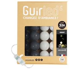 -Guirlande lumineuse boules coton LED USB - Veilleuse bébé 2h -  3 intensités - 32 boules 3,2m - Minuit
