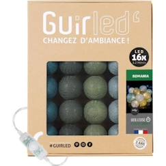 Linge de maison et décoration-Décoration-Guirlande lumineuse boules coton LED USB - Veilleuse bébé 2h -  3 intensités - 16 boules 1,6m - Romania