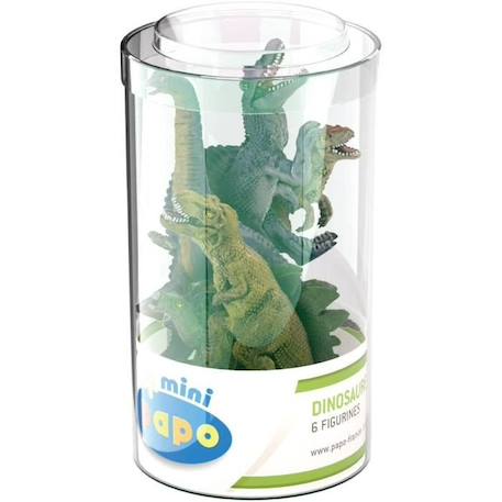PAPO - Lot de 2 Tubes - 6 Mini Plus Figurines de Dinosaures - Pour Enfant BLEU 1 - vertbaudet enfant 