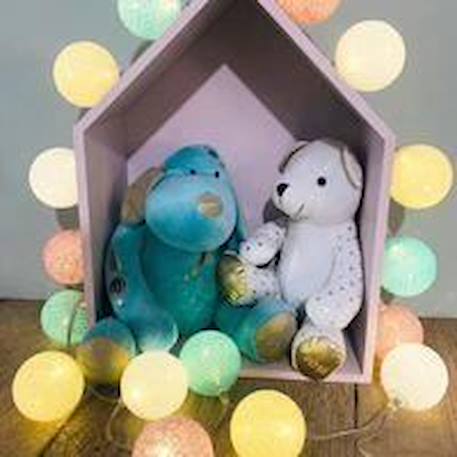 Guirlande lumineuse boules coton LED USB - Veilleuse bébé 2h -  3 intensités - 16 boules 1,6m - Bébé ROSE 4 - vertbaudet enfant 
