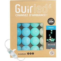 Linge de maison et décoration-Guirlande lumineuse boules coton LED USB - Veilleuse bébé 2h -  3 intensités - 16 boules 1,6m - Horizon
