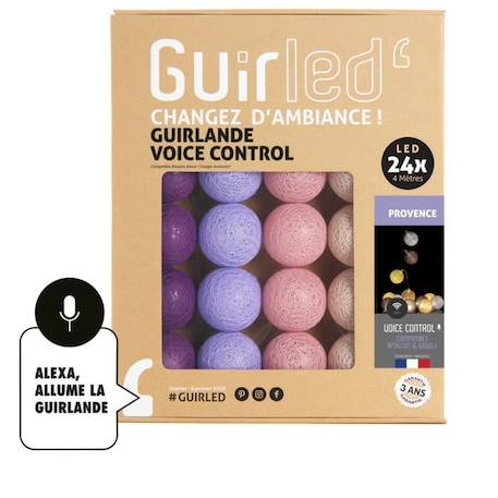 Guirlande lumineuse wifi boules coton LED USB - Commande Vocale - Maison connectée - Amazon Alexa & Google Assistant -  24 boules VIOLET 1 - vertbaudet enfant 