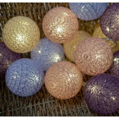 Guirlande lumineuse boules coton LED USB - Veilleuse bébé 2h -  3 intensités - 16 boules 1,6m - Provence VIOLET 2 - vertbaudet enfant 