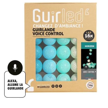 Guirlande lumineuse wifi boules coton LED USB - Commande Vocale - Maison connectée - Amazon Alexa & Google Assistant -  16 boules BLEU 1 - vertbaudet enfant 