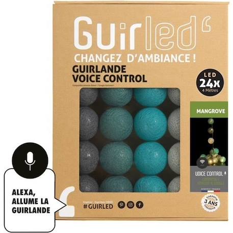 Guirlande lumineuse wifi boules coton LED USB - Commande Vocale - Maison connectée - Amazon Alexa & Google Assistant -  24 boules 2, MARRON 1 - vertbaudet enfant 